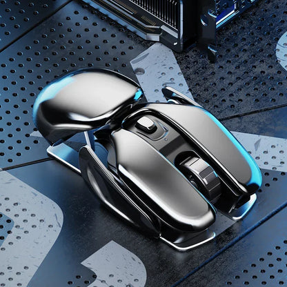 2024 Novo PX2 2.4G Recarregável Mudo 1600DPI Mouse de Computador 6 Botões À Prova D'Água Silencioso Clique Metal Mouse Sem Fio para Jogos 