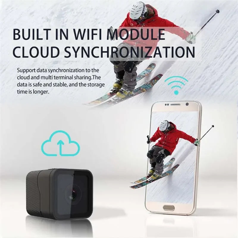 Compact Full HD Motion Camera with WiFi and Multifunctional Base