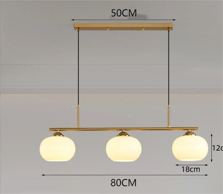 Lustre de bola de vidro para sala de estar e jantar com design nórdico, lustre de cobre luxuoso para sala de estar e sala de jantar 