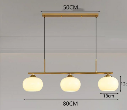 Lustre de bola de vidro para sala de estar e jantar com design nórdico, lustre de cobre luxuoso para sala de estar e sala de jantar 