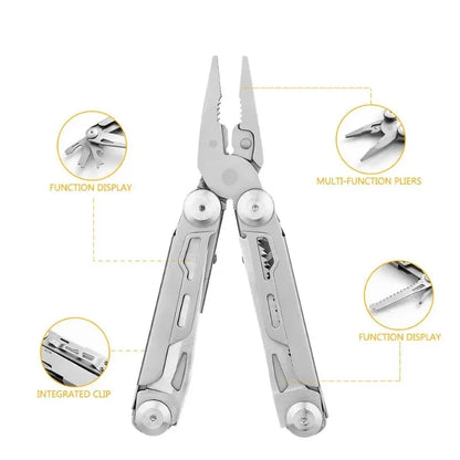 Outdoor Camping Multifunctional Pliers Emergency Folding Knife Pliers Wrench Tool Portable Emergency Survival Knife Pliers Leedoar