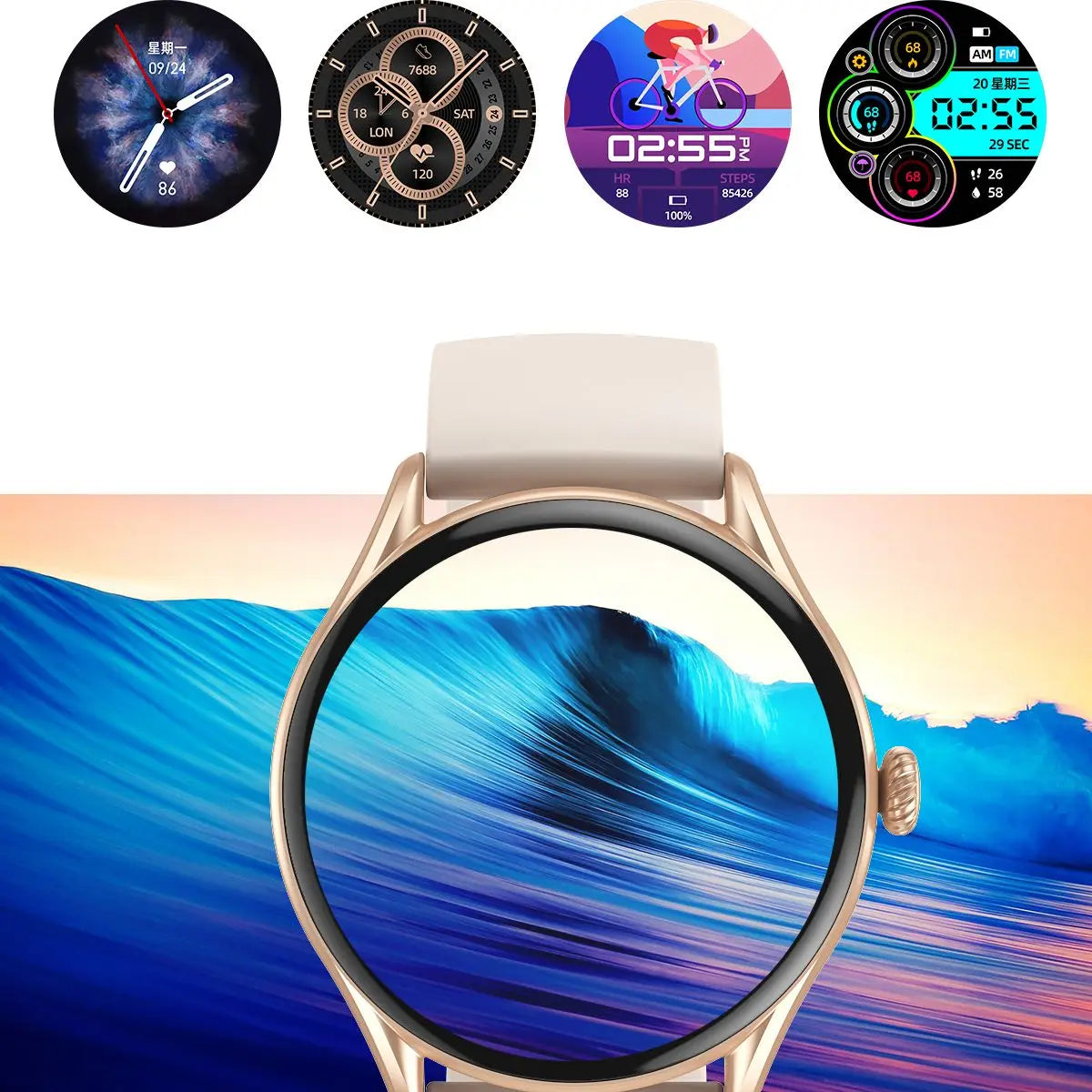 AW19 Magic Smart Watch Men 1.28 Inch HD Round Screen Bluetooth Call Custom Dial Game Remote Control Selfie Sports Health Monitor Leedoar