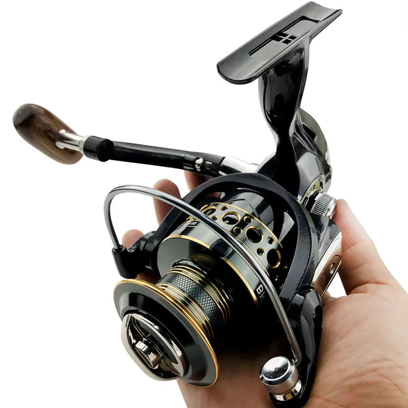 Fishing Reel Spinning 2000-7000 Series Metal Spool Spinning Wheel 5.2:1 Spool Coil Catfish Wheel Leedoar