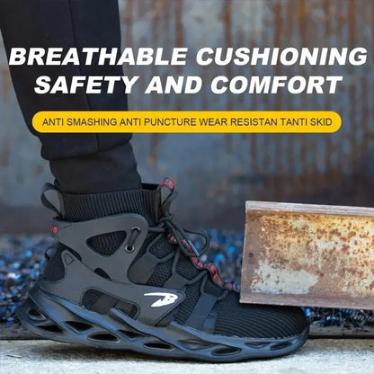 Man Safety Shoes Puncture-Proof Work Sneakers Lightweight Work Shoes Men Steel Toe Shoes Safety Boots Indestructible Leedoar