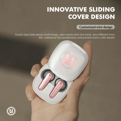 TS-300 E-sports Earphone Zero-latency ENC Bluetooth Call Noise Reduction Slider Cover Design Touch Control Sweat-proof Headset Leedoar