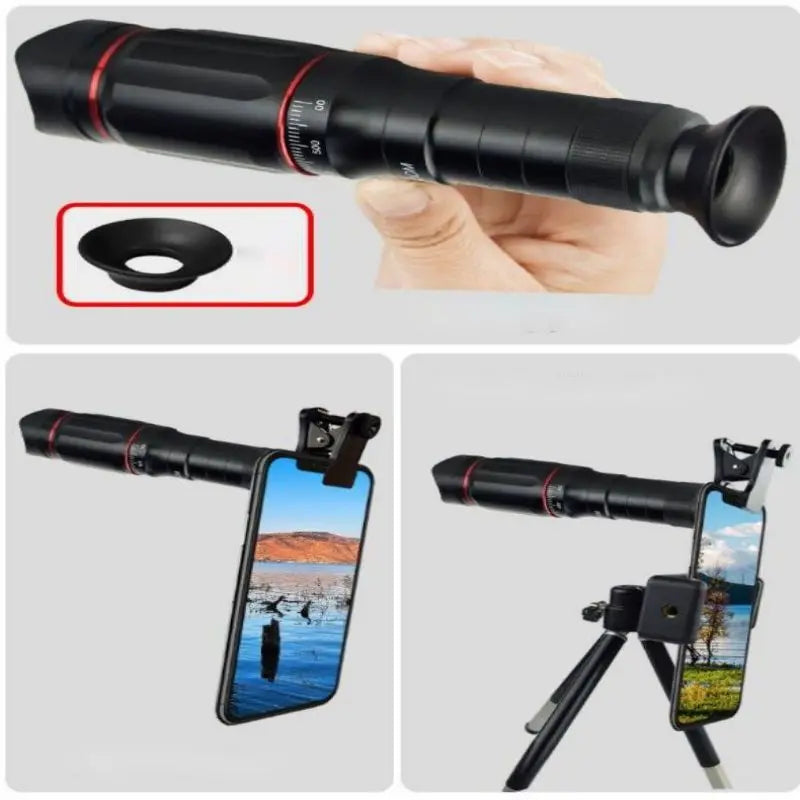 Nova lente de zoom de 32X para celular, lente telefoto de alta potência HD com foco duplo para fotos e vídeos 