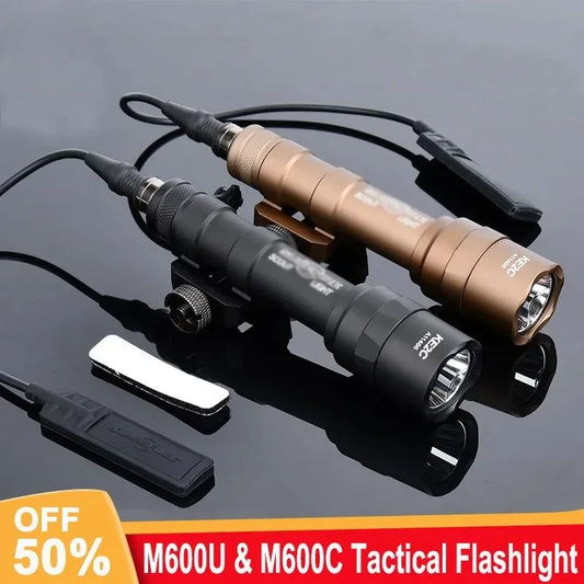 M600 M600C M600U Airsoft Lanterna Poderosa Tocha Tática Scout Rifle Arma Arma LED Luz Encaixe 20mm Trilho Caça 