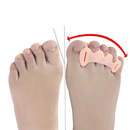 2Pcs=1Pair Hard Silicone Toe Finger Separator 3 Hole Hallux Valgus Orthopedic Spacers Bunion Overlapping Hammer Foot Corrector Leedoar