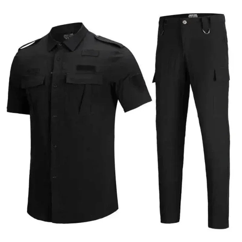 Quick Drying Workwear Suit Men Military Combat Elastic Tactical Training Set Multi Pocket Waterproof Man Security Staff Uniform Leedoar