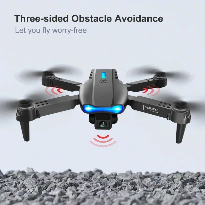 E99 Drone 4K HD Dual Camera Avoidance Professional Flight 20 Minute Foldable Height Keeps Mini Helicopter Toy Drones Leedoar