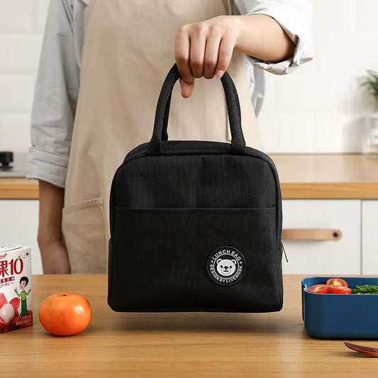 Bolsa de almoço de alumínio com isolamento unissex, bolsa de viagem portátil para almoço, bolsa de almoço simples e espessada, bolsa de lancheira da moda