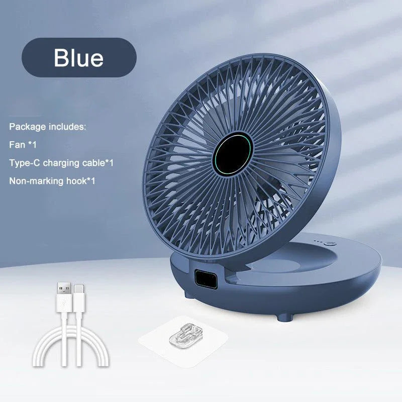 NUEVOS ventiladores eléctricos de escritorio con carga USB, ventilador de pared portátil mini para acampar, recargable, de uso dual, con 3 velocidades ajustables para el hogar 