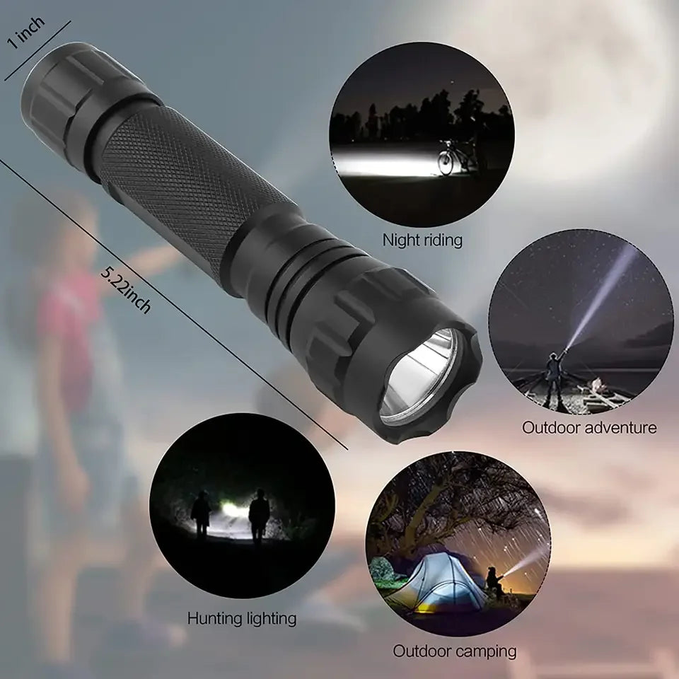 Hand Most Professional Tactical Flashlight Super Bright 1200LM LED Flashlight Zoom Flashlight Torch Camping 18650 1000 + Lumens Leedoar