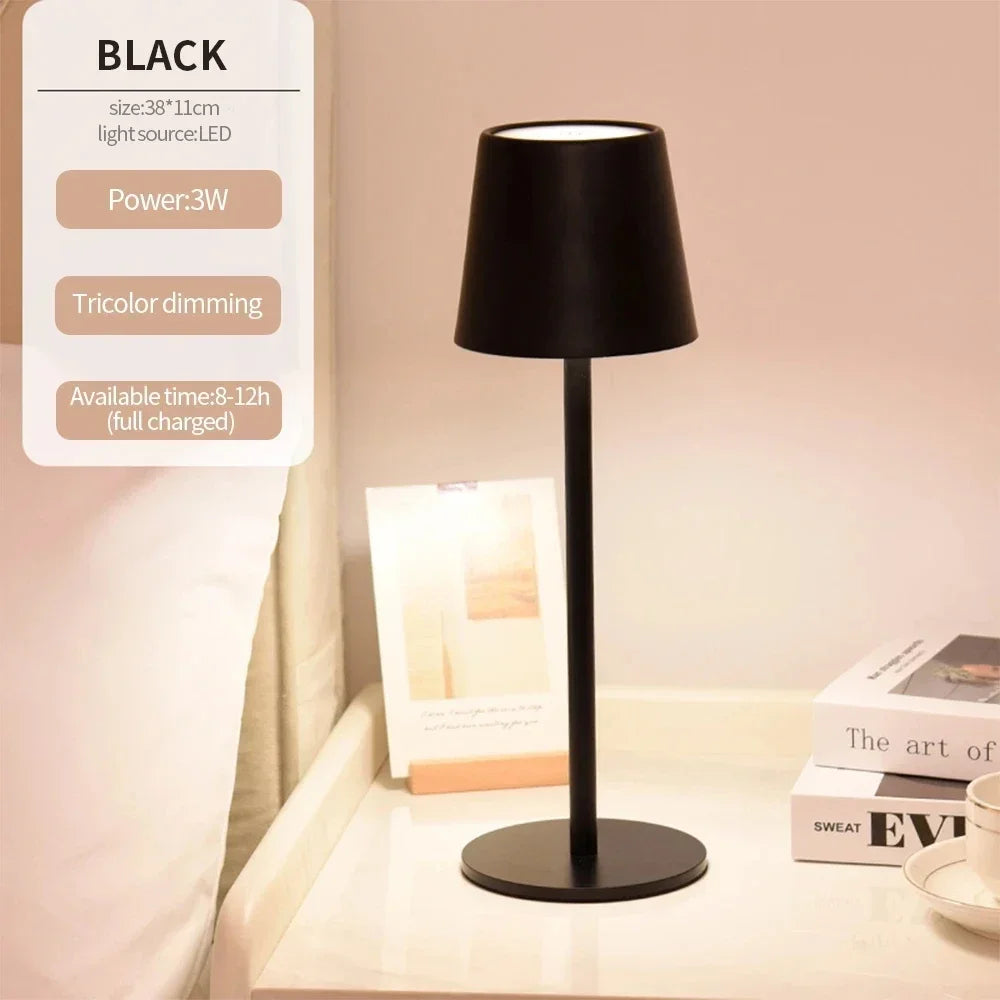 Touch Lamp with USB Charging LED Desk Lamp Bar Restaurant Ambiance Wireless Table Lamps Study Office Light Waterproof Leedoar