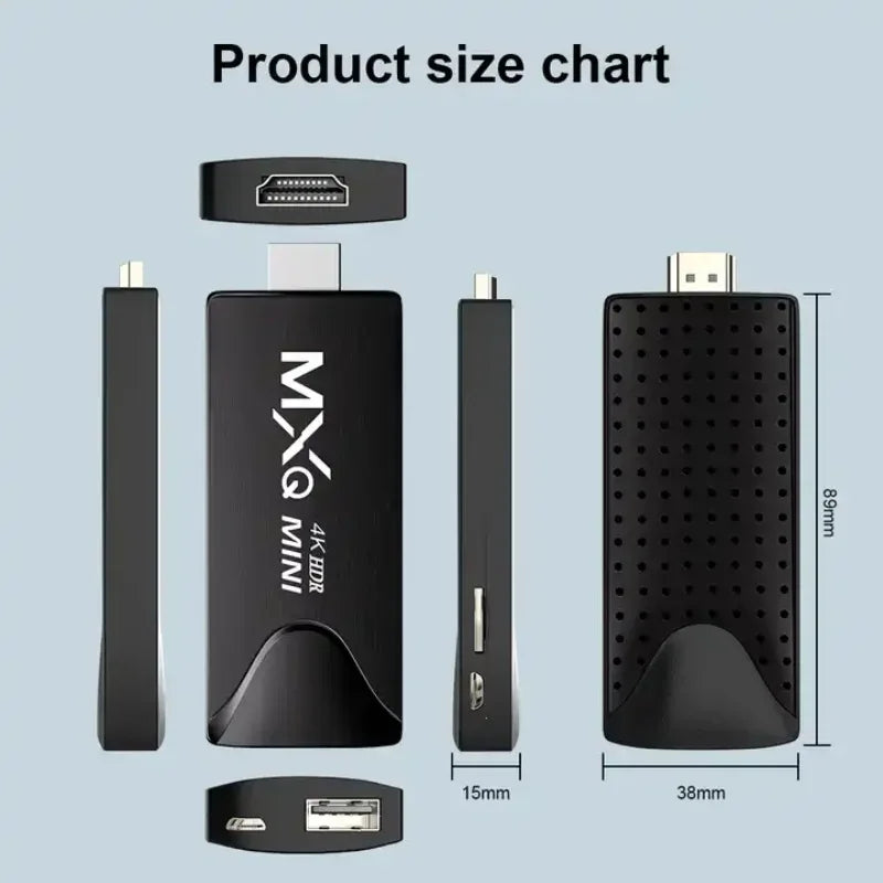 MXQ Mini Smart TV Stick Android10 WiFi 1 GB RAM 8 GB ROM Youtube Google Media Player 4K Set Top Box Smart Tv Box Versão global 