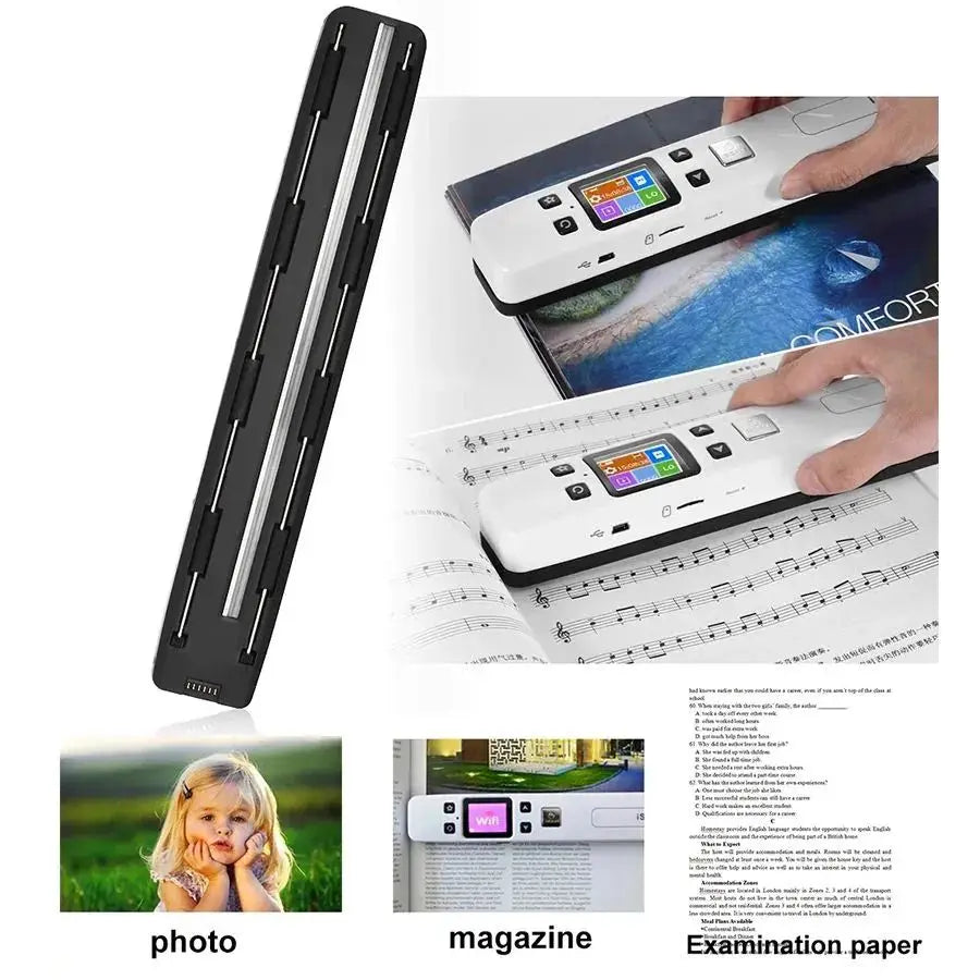 WIFI Scanner IScan A4 HD Color LCD Screen With SD Card 16G 32G 1050 DPI CIS Scanning Document Photo Image Storage Format JPG/PDF Leedoar