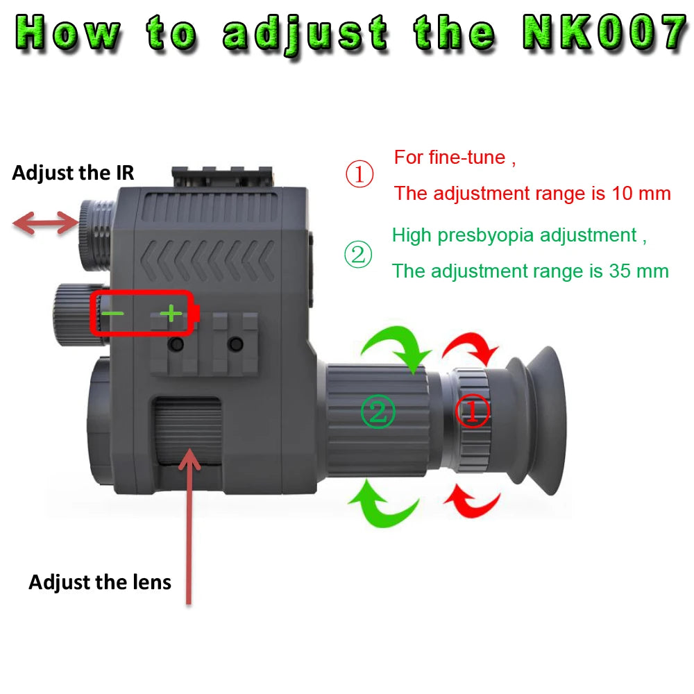 Digital Night Vision Scope Monocular 1080P 200-400M Infrared Camcorder Support Photo Video Recording with Rechargeable Battery Leedoar