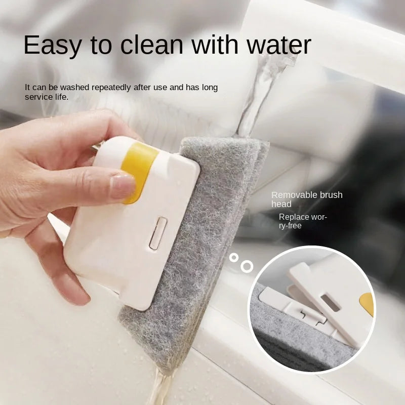 2-in-1 Handheld Gap Cleaner Groove Cleaning Tool Window Frame Door Groove Cleaning Brush Sliding Door Track Cleaning Tool Leedoar