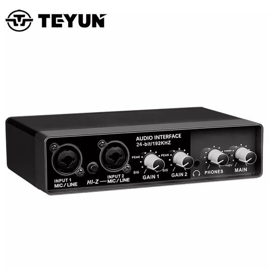 TEYUN Q-24 Q-22 Q-12 Placa de som profissional Mixer de áudio Monitoramento de canais Guitarra elétrica Gravação ao vivo para estúdio de canto 