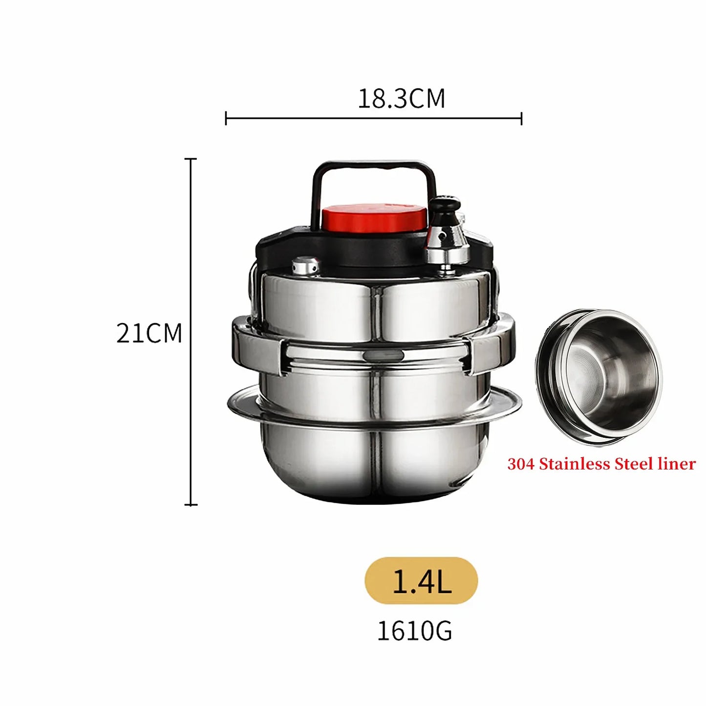 304 Stainless Steel Outdoor Camping Portable Micro Pressure Cooker Household Fragrant Rice Cooker 5S Quick Cooking Pot Leedoar