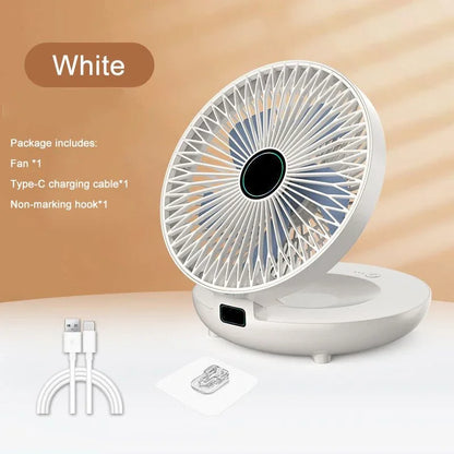 NUEVOS ventiladores eléctricos de escritorio con carga USB, ventilador de pared portátil mini para acampar, recargable, de uso dual, con 3 velocidades ajustables para el hogar 