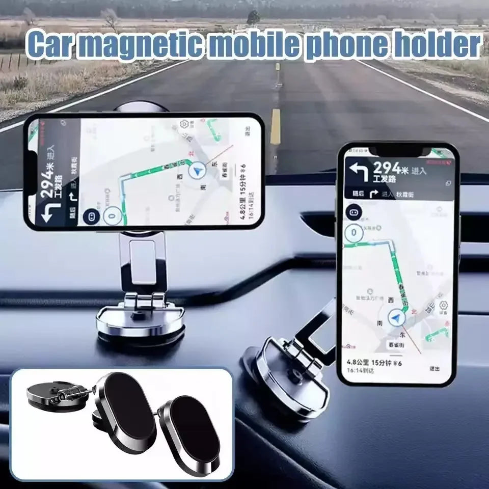 Car Magnetic Phone Bracket Folding Multi-Angle Rotation Height Adjustable Mobile Phone Holder Universal Magnet Air Vent Mount Leedoar