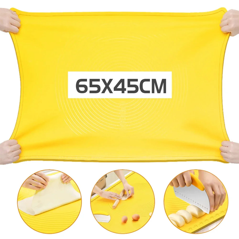 Silicone Pastry Board Dough Mat 65*45 Silicon Pizza Dough Maker Large Thick Oversize Baking Mat Accessories Leedoar