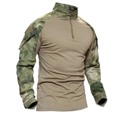 Camisetas de senderismo y deportes al aire libre para hombre, camisetas de combate Softair, militares, ejército, Multicam, CP, camuflaje, caza, escalada, ropa táctica 