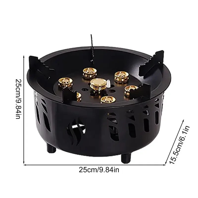 20000w Camping Gas Burner 7 Core Strong Fire Power Camping Stove Windproof Outdoor Cooking Burner Hiking Barbecue BBQ Cookware Leedoar