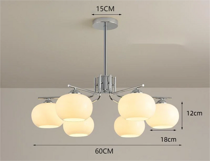 Lustre de bola de vidro para sala de estar e jantar com design nórdico, lustre de cobre luxuoso para sala de estar e sala de jantar 