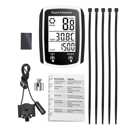 Wired Meter Bicycle Computer Speedometer Waterproof Bike Kilometer Counter Temperature Display Cycling Odometer Stand Leedoar