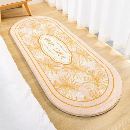 Fluffy Soft Bedside Rugs Nordic Flowers Carpet for Kids Room Bedroom Bathroom Living Room Non-Slip Home Decor Long Floor Mat Leedoar