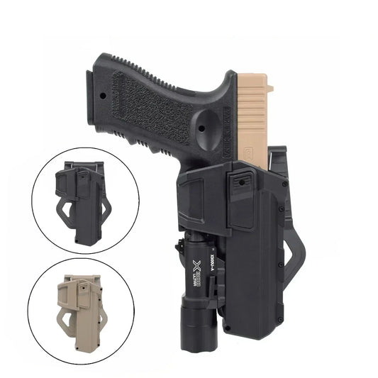 Funda de pistola táctica Glock 17 18 19 con linterna láser infrarroja montada en el arma Colt M1911 P320 con luz de bloqueo X300 