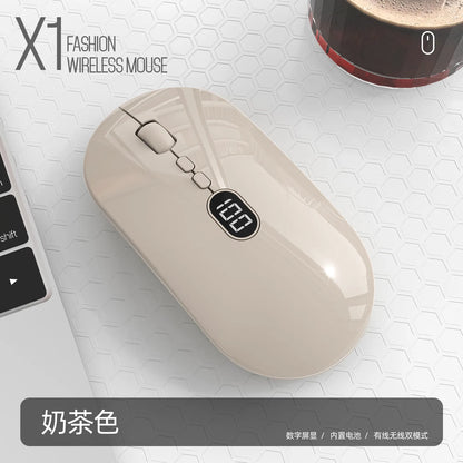 X1 2400dpi Dual Mode 2.4G Wireless Wired Mouse With Screen Power Display 800mAh Rechargeable For laptops Office Computers Games