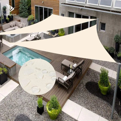 5x5x5/2x2x2M Waterproof Sun Shelter Triangle Sunshade Protection Outdoor Canopy Garden Patio Pool Shade Sail Awning Shade Cloth Leedoar