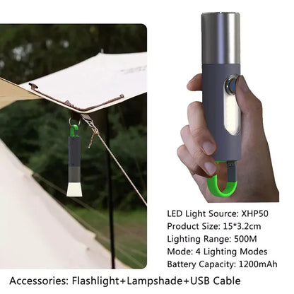 2023 New Rechargeable Lamp Waterproof Strong Flashlight IP55 Multi Functional Led Powerful Outdoor Torch Light Bike Song Man Leedoar