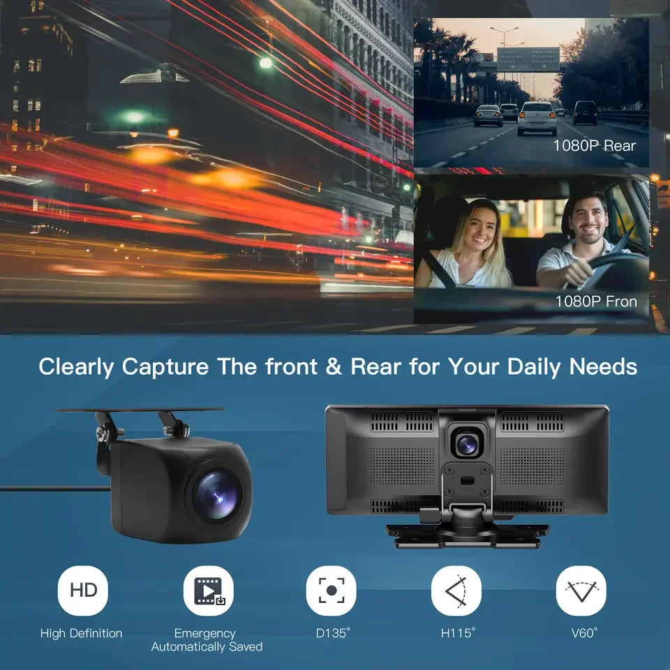 Car Black Box Portable Android Car Player Dash Camera For Cars Front And Rear Dual Camera Touch Screen Car Navigator Leedoar