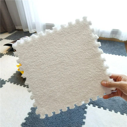 DIY Splicing Plush Floor Mat Pile Carpet Puzzle Foam Mat EVA Household Floor Mat Crawling Mats Educational Home Decoration Leedoar