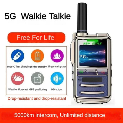 A66 5G Rede POC Rádio de Longo Alcance Global GSM Handy Talky Real PTT Cartão SIM Internet Mundial Walkie Talkie 100KM 200KM 5000KM 