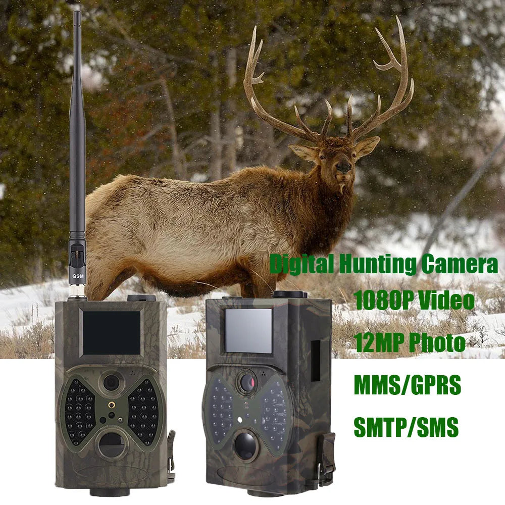 16MP 1080P Hunting Camera 2G MMS SMTP SMS Wireless Wildlife Trail Cameras HC300M Night Vision Surveillance Cellular Wild Cams Leedoar