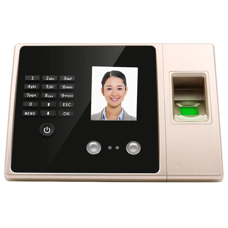 FA02 Máquina de asistencia electrónica (huella dactilar + rostro + contraseña) Dispositivo de registro de empleados Equipo de tarjeta perforada de reconocimiento facial