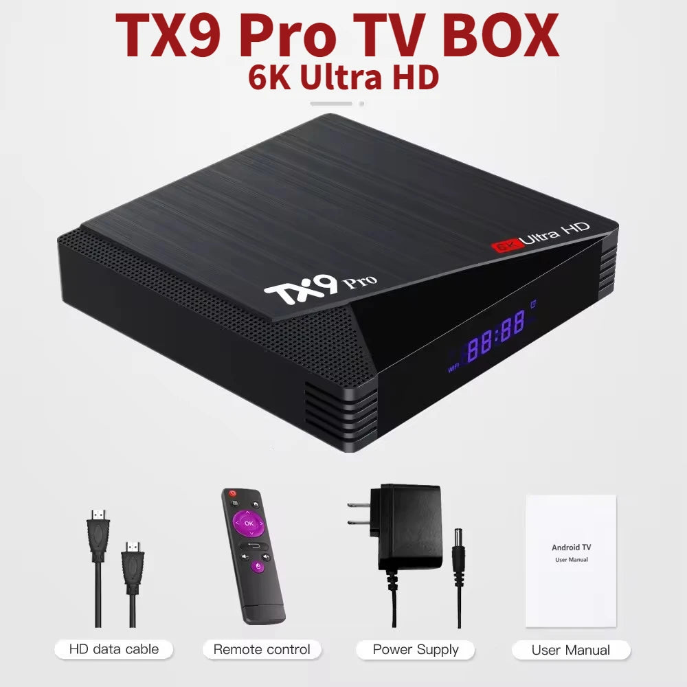 TX9 Pro Smart TV Box STB TX9 Pro Android 11 Jogo Ultra Set-Top Box 6K HD 2.4G/5.8G WiFi AIIwinner H313 Set-Top Box Iptv YouTube 