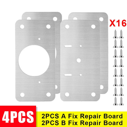 Cabinet Hinge Repair Plate Kit Stainless Steel Door Hinge Mounting Plate