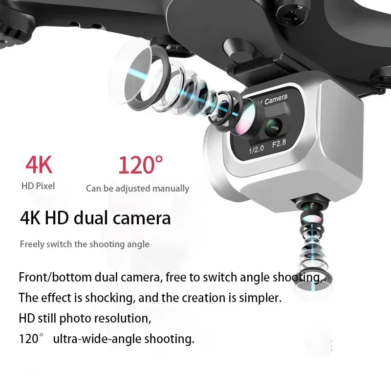 New JC801 UAV HD Professional Dual Camera Remote Control Helicopter 4K Dual Camera Drone Aerial Photography Quadcopter WIFI Leedoar