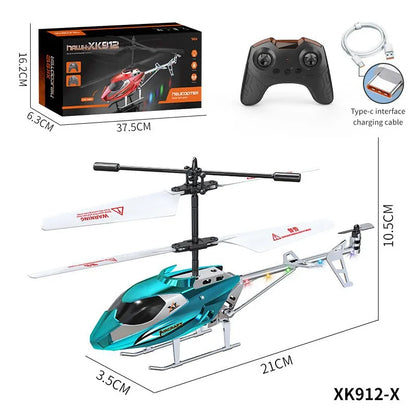 3.5-inch Remote-controlled Alloy Plane Toy Helicopter Gyro 3.5 Channel USB Charging Drop Resistant Mini RC Helicopter for Kids Leedoar