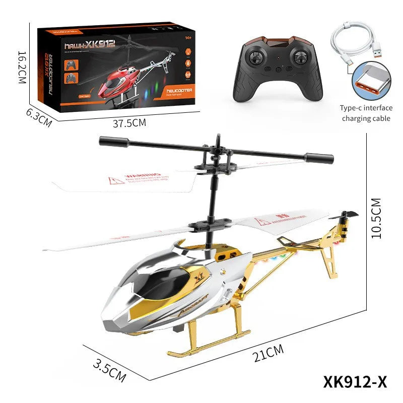 3.5-inch Remote-controlled Alloy Plane Toy Helicopter Gyro 3.5 Channel USB Charging Drop Resistant Mini RC Helicopter for Kids Leedoar