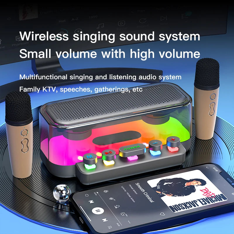 B6 Latest Professional Portable Bluetooth 3D surround Sound Card Sound box with Microphone Wireless singing soundsystem For Kara Leedoar