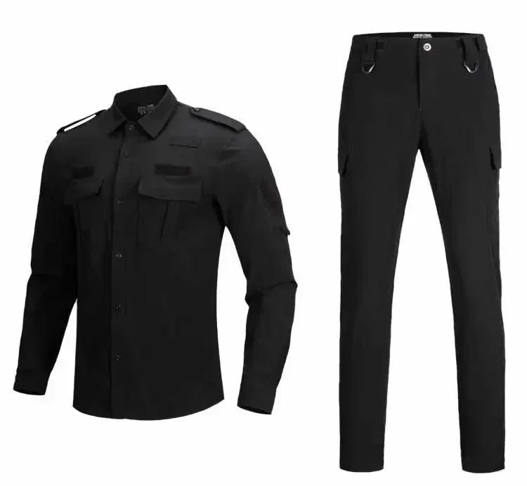 Quick Drying Workwear Suit Men Military Combat Elastic Tactical Training Set Multi Pocket Waterproof Man Security Staff Uniform Leedoar