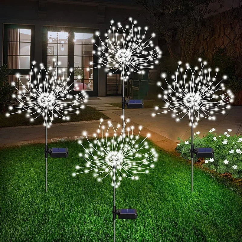 1Pcs Solar LED Firework Fairy Light Outdoor Garden Decoration Lawn Pathway Light For Patio Yard Party Christmas Wedding Leedoar