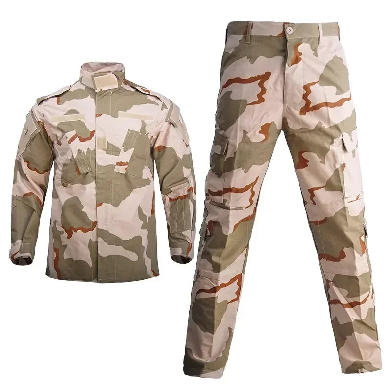 Military Soldier Clothing Airsoft Camouflage Tactical Suit Camping Men's Army Special Forces Combat Jacket Pants Leedoar